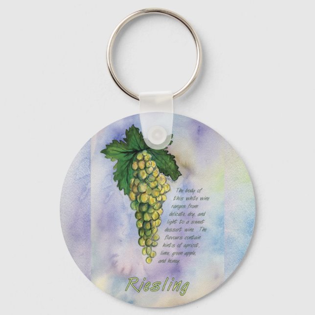 Riesling Wine Grapes Keychain (Front)