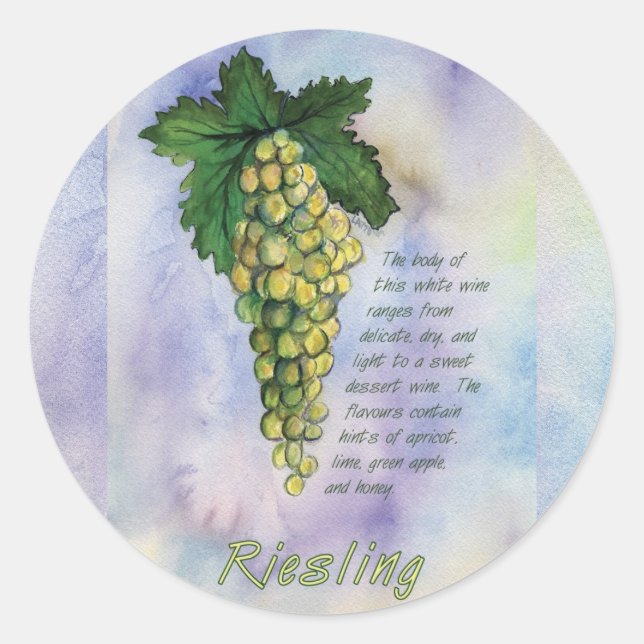 Riesling Wine Grapes Sticker (Front)