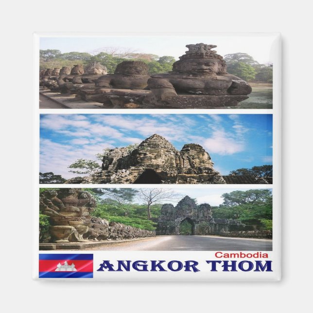 Rif. KH Cambodia, Angkor Thom, Fridge Magnet (Front)