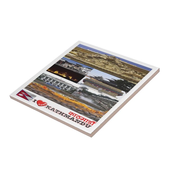 Rif. NP Nepal, Kathmandu, I Love,  Tile (Side)