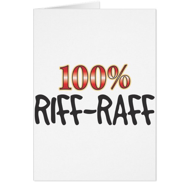 Riff-Raff 100 pour cent (Devant)