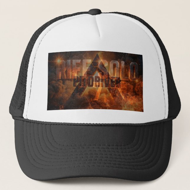 RIFF SOLO 7 PitDriver Spartan Flame Logo Trucker Hat (Front)