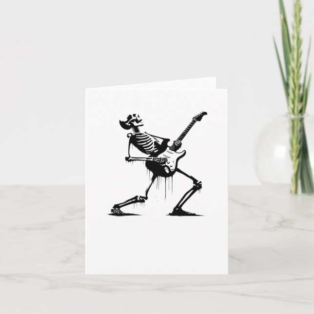 Riffs From Beyond Skeleton Guitarist In Graffiti S Card (Front)