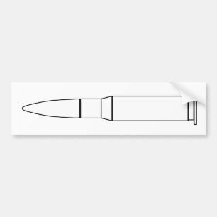 Rifle Bullet Outline Drawing Bumper Sticker