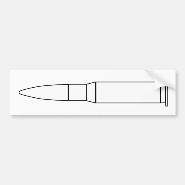 Rifle Bullet Outline Drawing Bumper Sticker (Front)