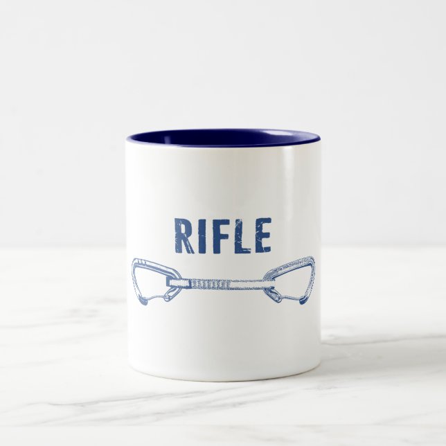 Rifle Colorado Rock Climbing Quickdraw Two-Tone Coffee Mug (Center)