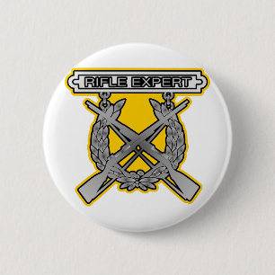 Rifle Expert Badge 2 Inch Round Button