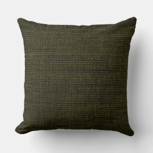 Rifle green Burlap Rustic Linen Throw Pillow