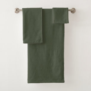 Rifle Green Solid Colour Bath Towel Set