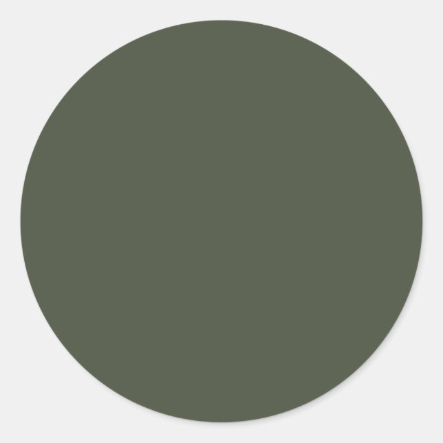 Rifle Green Solid Colour Classic Round Sticker (Front)