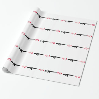 Rifle red hearts wrapping paper