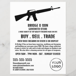 Rifle Silhouette, Gunsmith, Gunstore Advertising Flyer