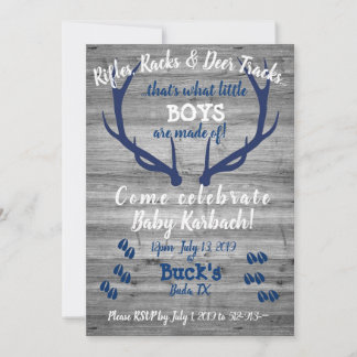 Rifles, Racks and Deer Tracks Shower Invitation
