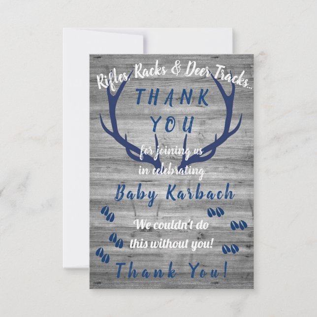 Rifles, Racks and Deer Tracks Thank You Card (Front)