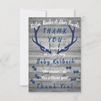 Rifles, Racks and Deer Tracks Thank You Card