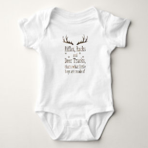 Rifles, Racks & Deer Tracks Little Boys  Baby Bodysuit