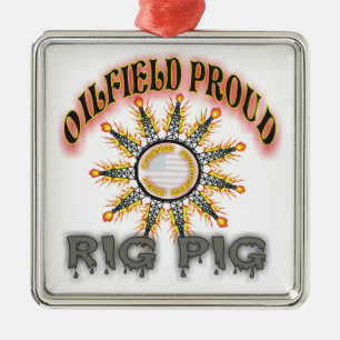 Rig Pig2 Metal Ornament