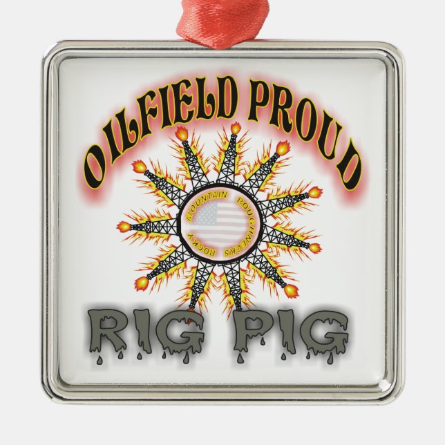 Rig Pig2 Metal Ornament (Front)
