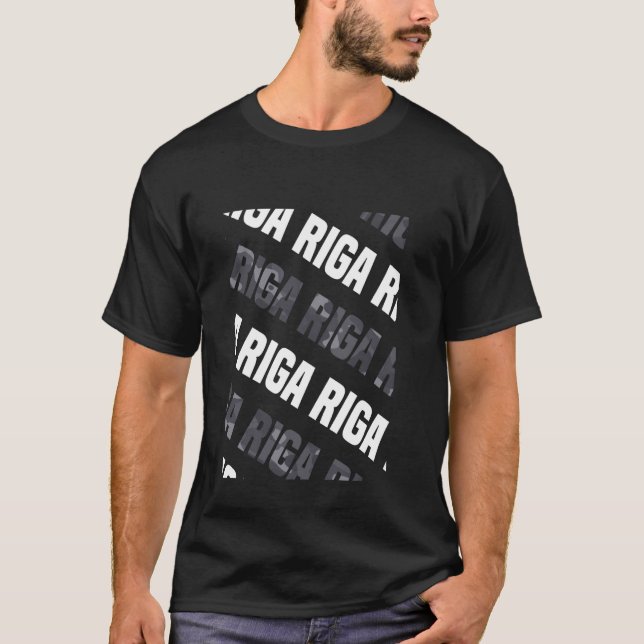 Riga Camo Pattern Grey Camouflage T-Shirt (Front)