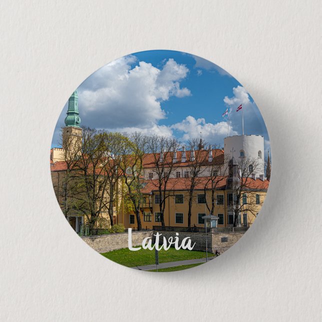 Riga Castle in Riga, Latvia 2 Inch Round Button (Front)