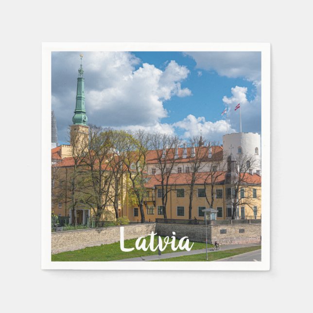 Riga Castle in Riga, Latvia Napkin (Front)