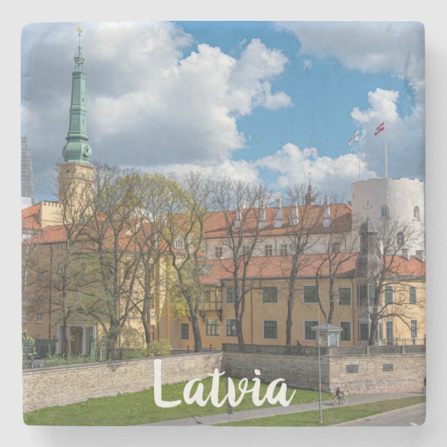 Riga Castle in Riga, Latvia Stone Coaster (Front)