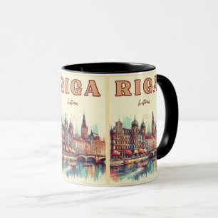 Riga City, Latvia baltic culture vintage gifts Mug