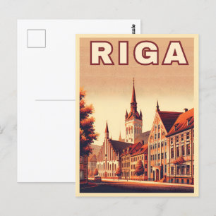 Riga City, Latvia baltic culture vintage gifts Postcard