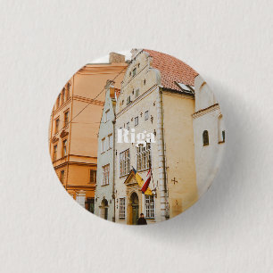 Riga Cityscape Flexible Photo Magnet 1 Inch Round Button