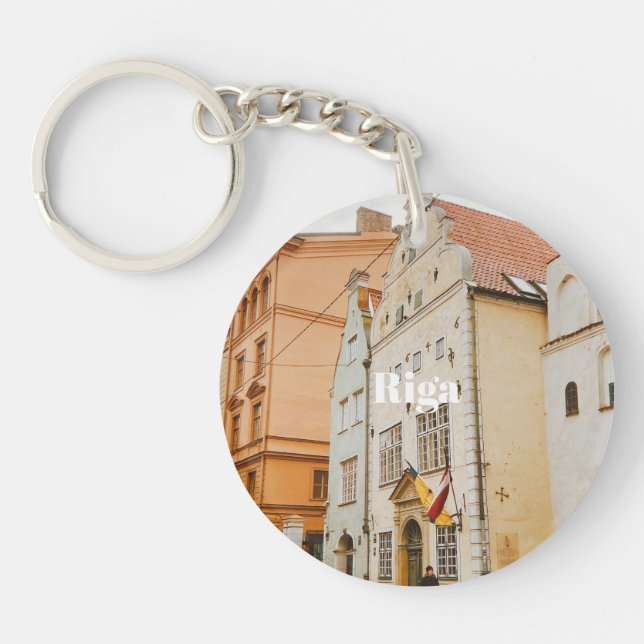 Riga Cityscape Flexible Photo Magnet Keychain (Front)