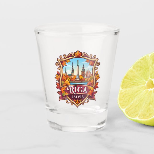 Riga Latvia Shot Glass (Front)