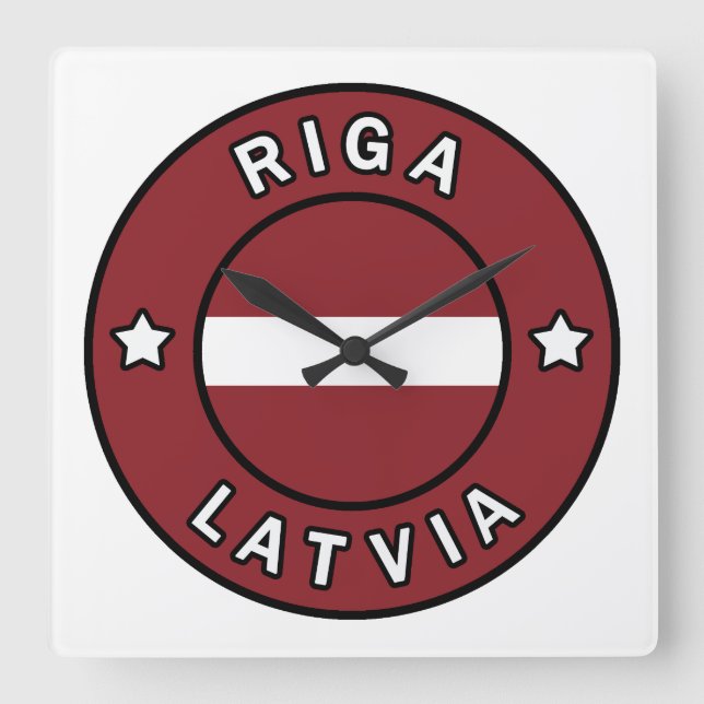 Riga Latvia Square Wall Clock (Front)