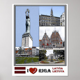 Riga Latvia - The Riba City - Livu Square - Poster