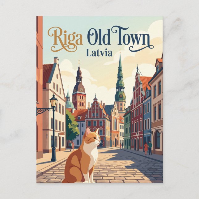 Riga Old Town Latvia Postcard (Front)