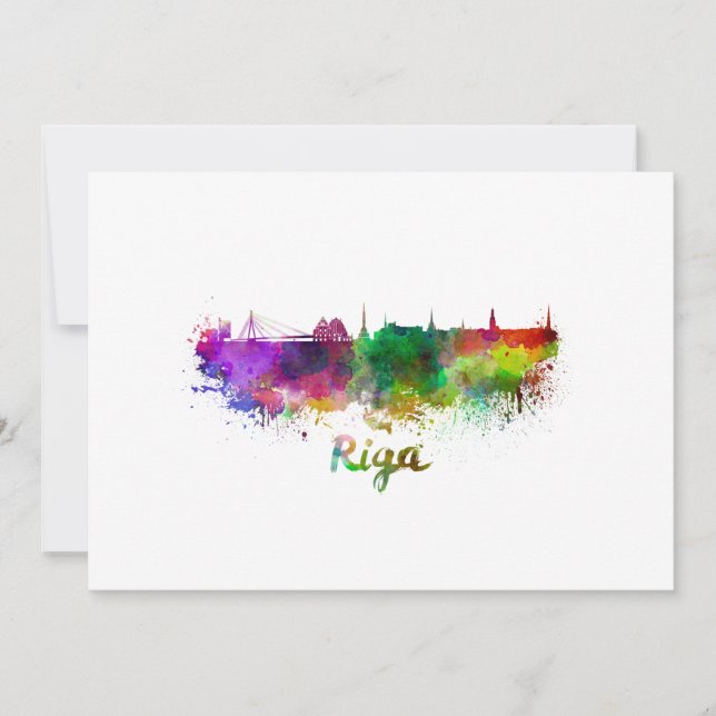 Riga skyline in watercolor (Front)