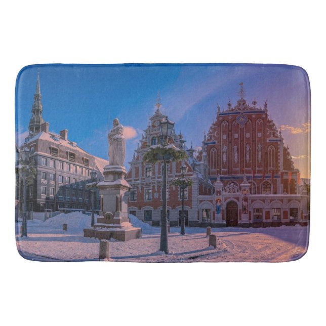 Riga Town Hall Square in winter Bath Mat (Front)