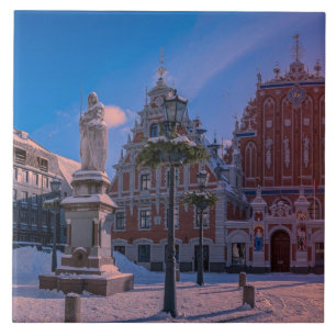 Riga Town Hall Square in winter Ceramic Tile