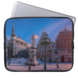 Riga Town Hall Square in winter Laptop Sleeve