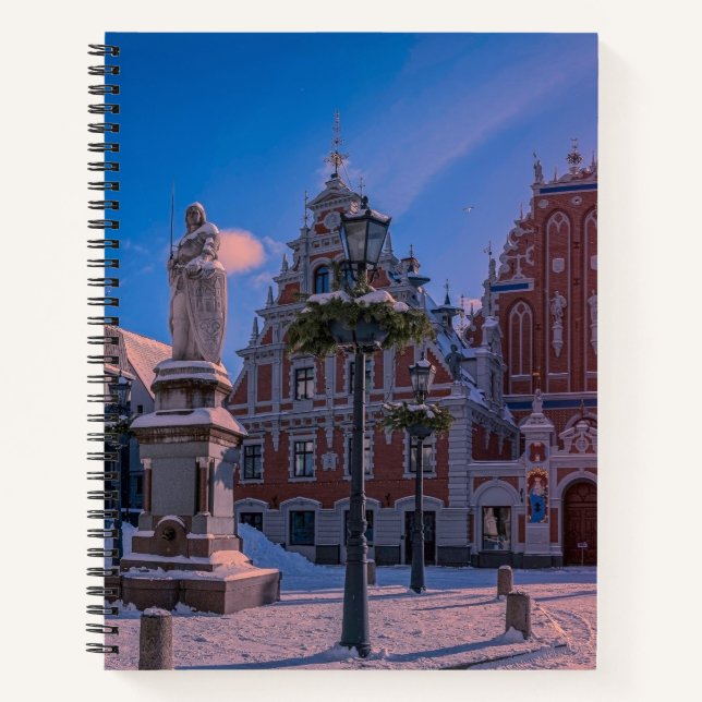 Riga Town Hall Square in winter Notebook (Front)
