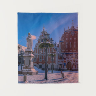 Riga Town Hall Square in winter Tapestry