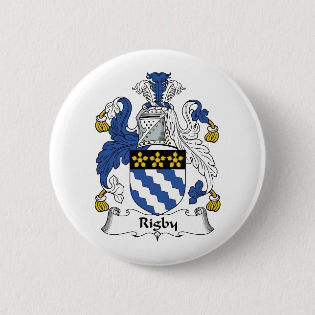 Rigby Family Crest 2 Inch Round Button (Front)