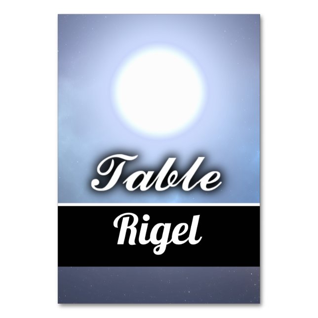 Rigel Table Number (Front)