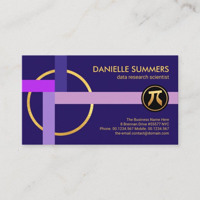 Right Angle Tangent Mathematical Shapes Tutor Business Card (Front)