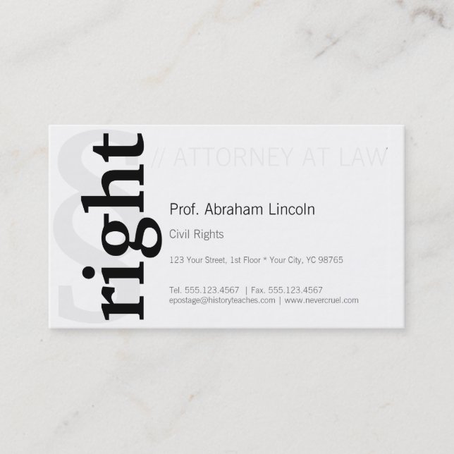 Right! Business Card (Front)