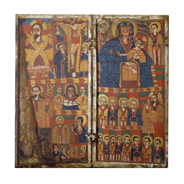 Right Diptych Panel with Virgin and Child Flanked Tile (Front)