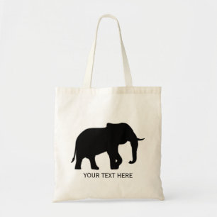 Right Elephant Silhouette black + your background Tote Bag