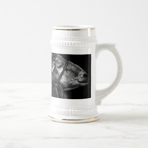 right following beer stein