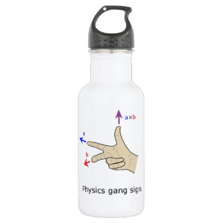 Right hand rule cross Physics gang sign 532 Ml Water Bottle