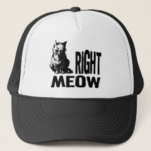 Right MEOW! Funny Evil Kitty Trucker Hat