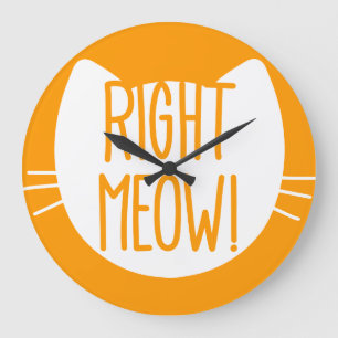 _right meow! large clock